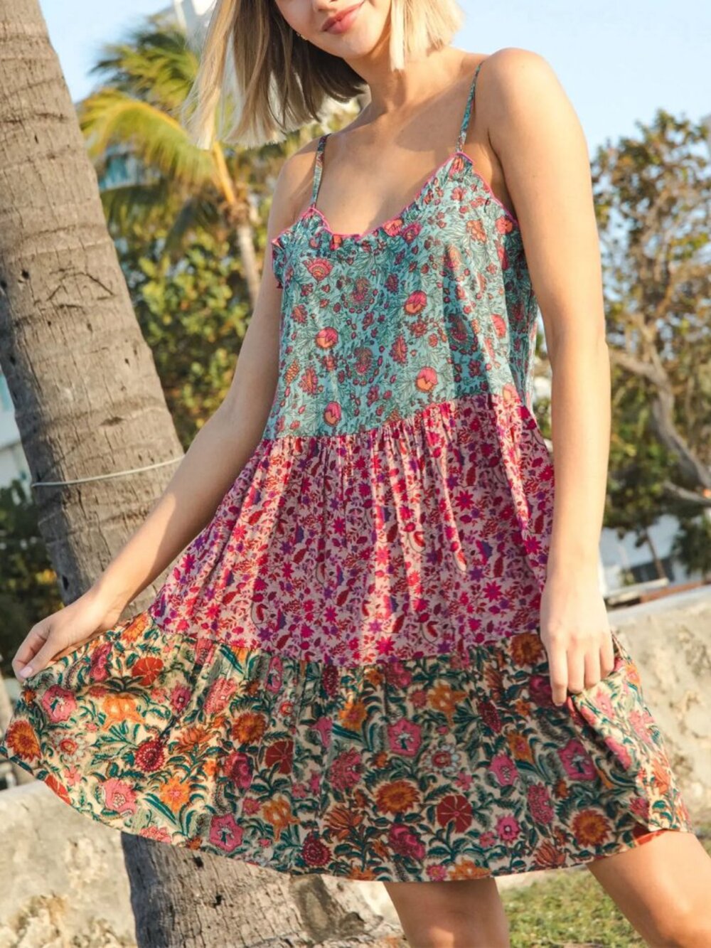 Natural Life Harley Mixed Floral Mini Dress Small NWT